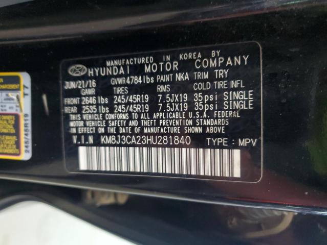 2017 HYUNDAI TUCSON LIM KM8J3CA23HU281840