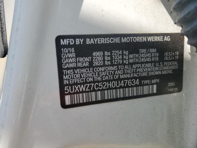 2017 BMW X3 SDRIVE2 5UXWZ7C52H0U47634