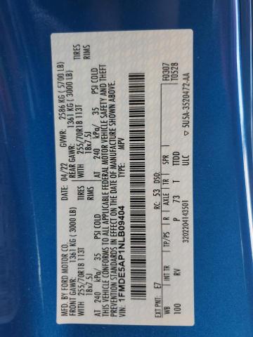 2022 FORD BRONCO BAS 1FMDE5AP1NLB09404