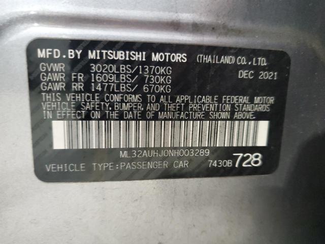 2022 MITSUBISHI MIRAGE ES ML32AUHJ0NH003289