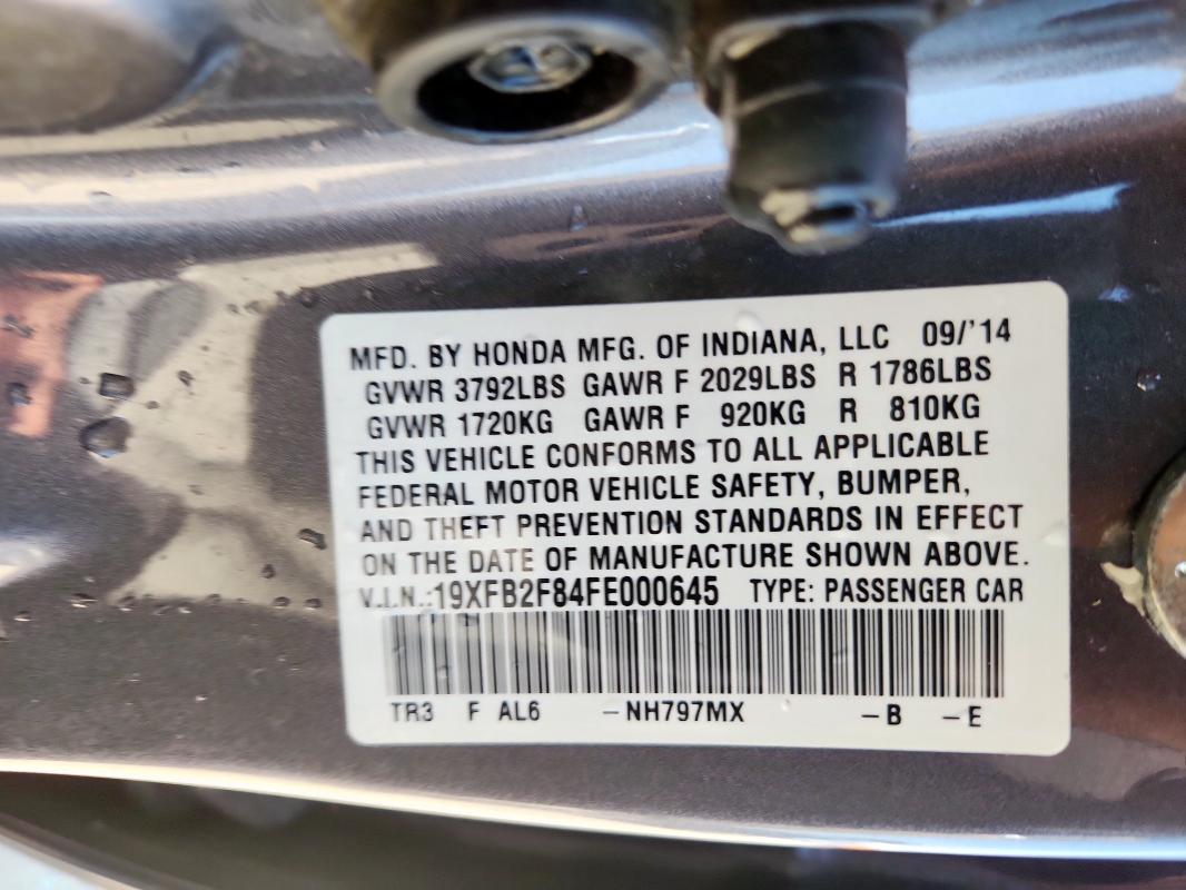 2015 HONDA CIVIC EX - 19XFB2F84FE000645