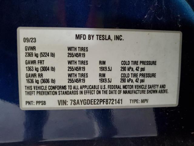 2023 TESLA MODEL Y 7SAYGDEE2PF872141