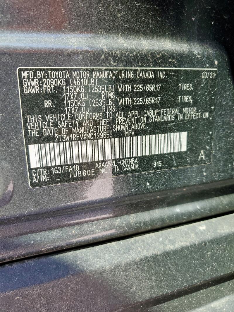 2021 TOYOTA RAV4 XLE - 2T3W1RFVXMC129655