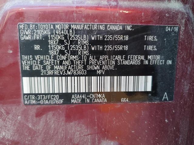 2018 TOYOTA RAV4 ADVEN - 2T3RFREV3JW783603