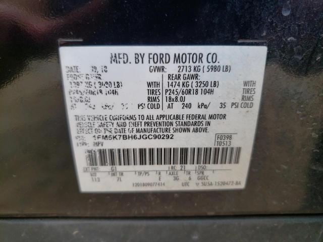2018 FORD EXPLORER 1FM5K7BH6JGC90292