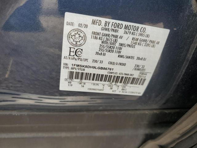 2020 FORD EXPLORER XLT #3309190640