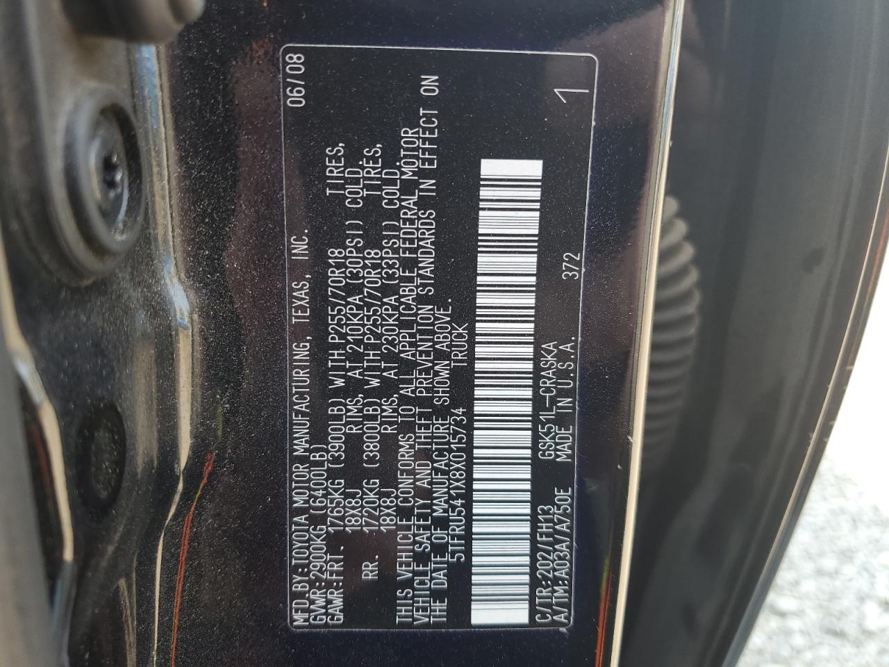 Lot #3275796515 2008 TOYOTA TUNDRA DOU