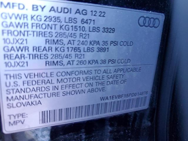 2023 AUDI Q8 PREMIUM WA1EVBF15PD014878