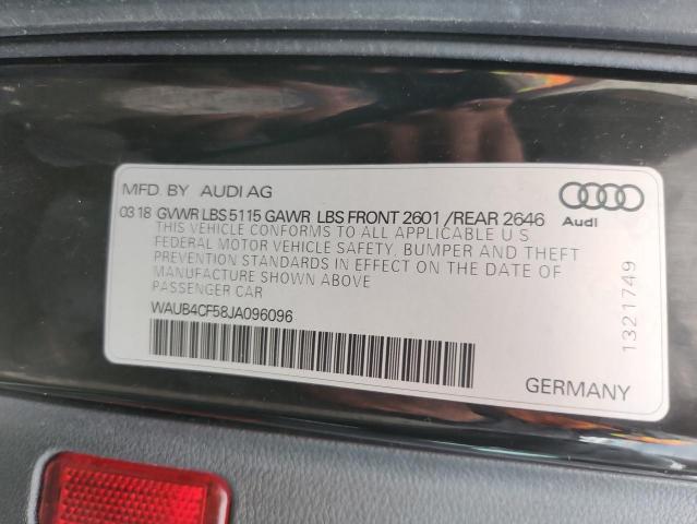 2018 AUDI S5 PREMIUM WAUB4CF58JA096096