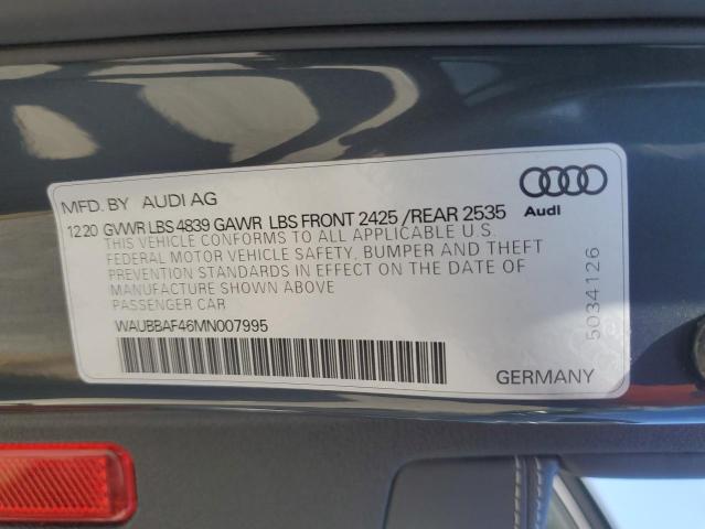 2021 AUDI A4 PREMIUM WAUBBAF46MN007995