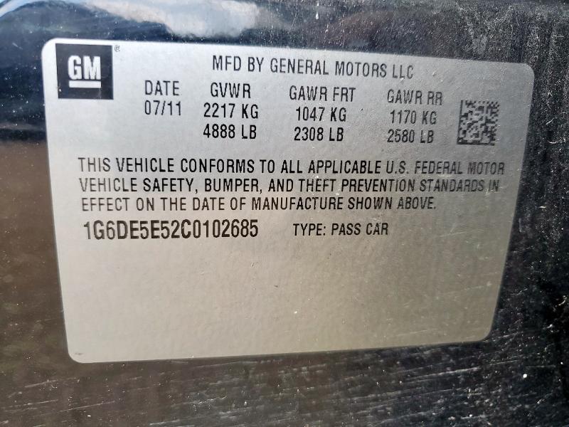 2012 CADILLAC CTS LUXURY - 1G6DE5E52C0102685