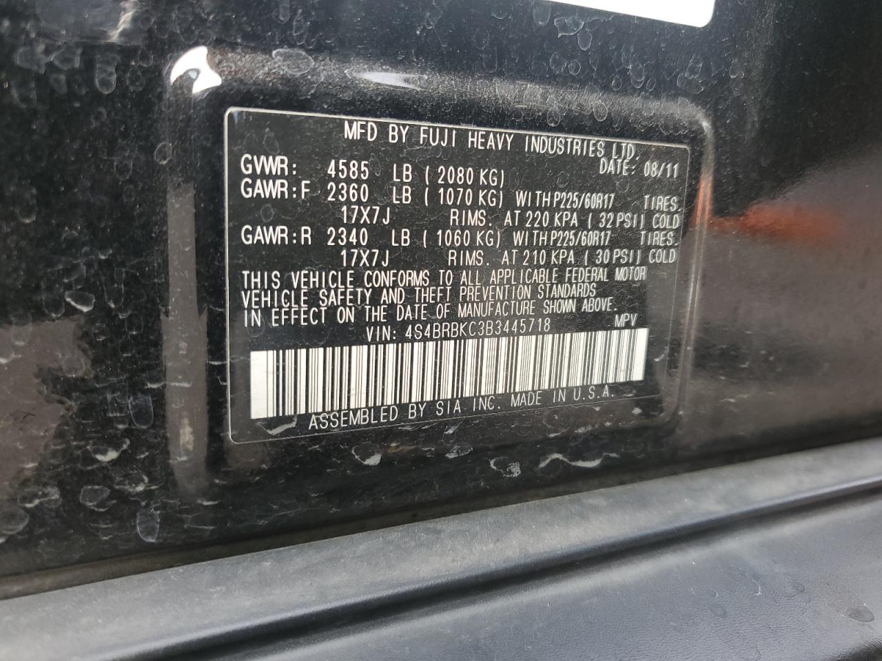 SUBARU OUTBACK 2.5I LIMITED