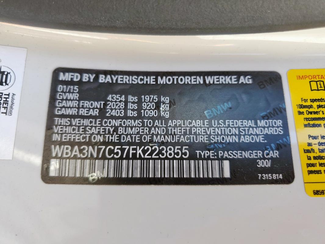 2015 BMW 428 I WBA3N7C57FK223855