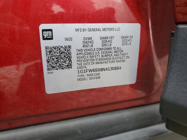 2022 CHEVROLET BOLT EV 1L - 1G1FW6S08N4130884