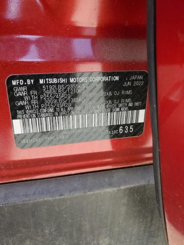 2022 MITSUBISHI OUTLANDER JA4J4TA89NZ082600