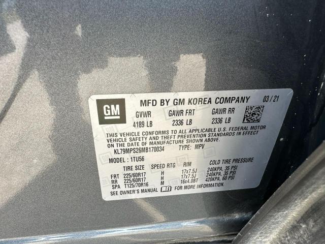 2021 CHEVROLET TRAILBLAZE KL79MPS26MB170034