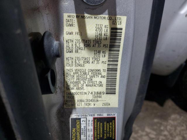 2018 NISSAN FRONTIER S 1N6BD0CT0JN743889