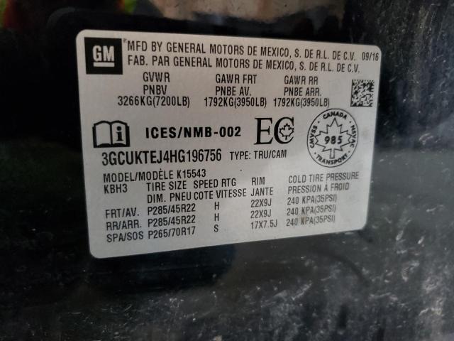 2017 CHEVROLET SILVERADO K1500 HIGH COUNTRY 3GCUKTEJ4HG196756