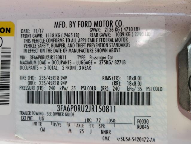 2018 FORD FUSION TIT - 3FA6P0RU2JR150811