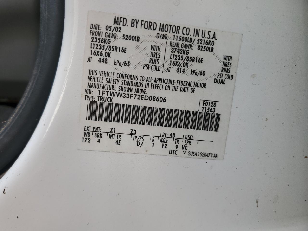 Lot #3285634288 2002 FORD F350 SUPER