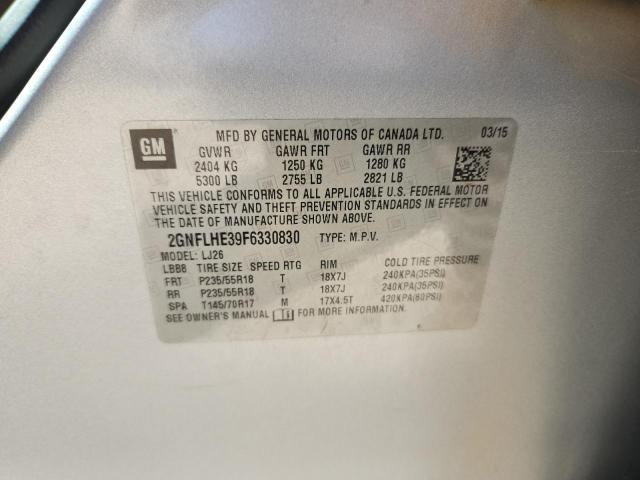 2015 CHEVROLET EQUINOX LTZ 2GNFLHE39F6330830