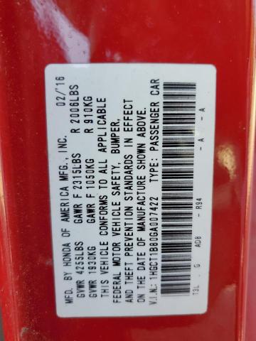 2016 HONDA ACCORD EXL 1HGCT1B80GA007422
