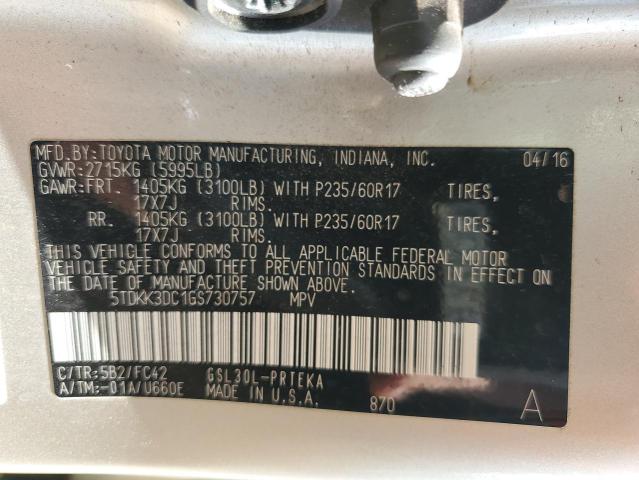 2016 TOYOTA SIENNA LE - 5TDKK3DC1GS730757