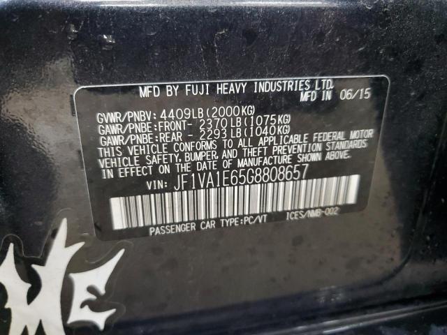 2016 SUBARU WRX PREMIU JF1VA1E65G8808657