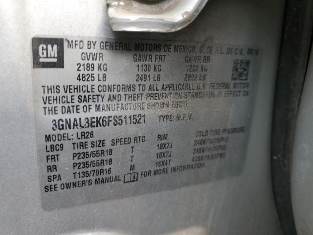 2015 CHEVROLET CAPTIVA LT #3297961793