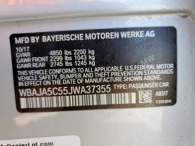 2018 BMW 530 I - WBAJA5C55JWA37355