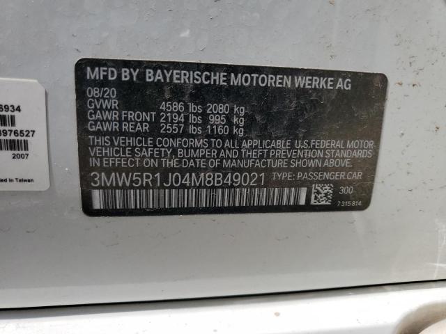 2021 BMW 330I 3MW5R1J04M8B49021