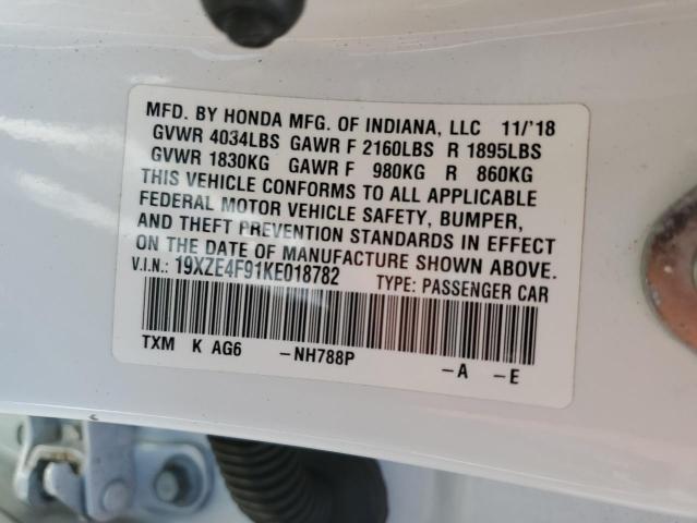 2019 HONDA INSIGHT TO 19XZE4F91KE018782