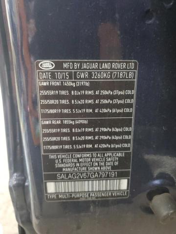 2016 LAND ROVER LR4 HSE SALAG2V67GA797191