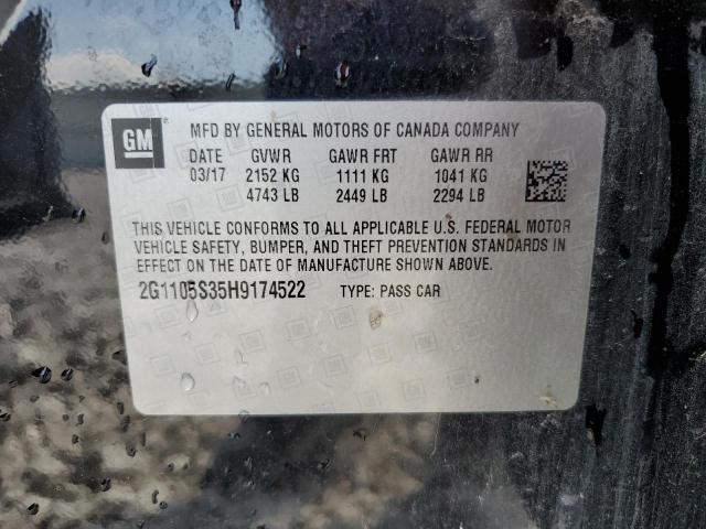 2017 CHEVROLET IMPALA LT 2G1105S35H9174522