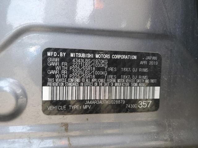 2019 MITSUBISHI OUTLANDER JA4AR3AU7KU028879