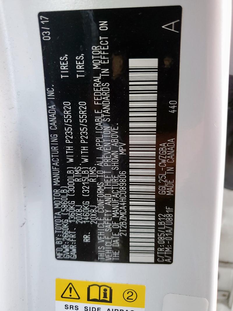 2017 LEXUS RX 350 BAS - 2T2BZMCA4HC089806