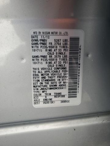 2013 NISSAN MURANO S - JN8AZ1MW6DW308411