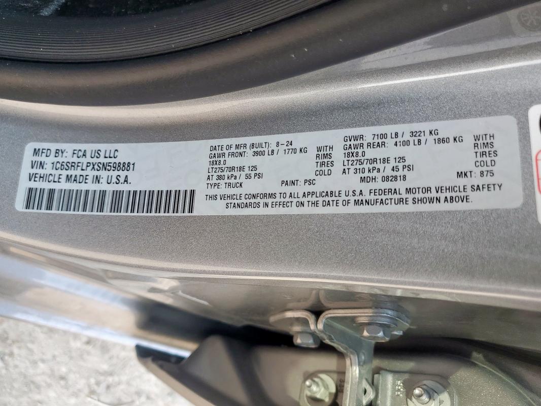 2025 RAM 1500 REBEL 1C6SRFLPXSN598881