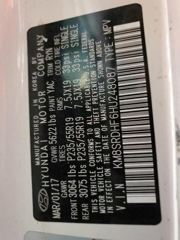 2017 HYUNDAI SANTA FE SE ULTIMATE KM8SRDHF6HU248087