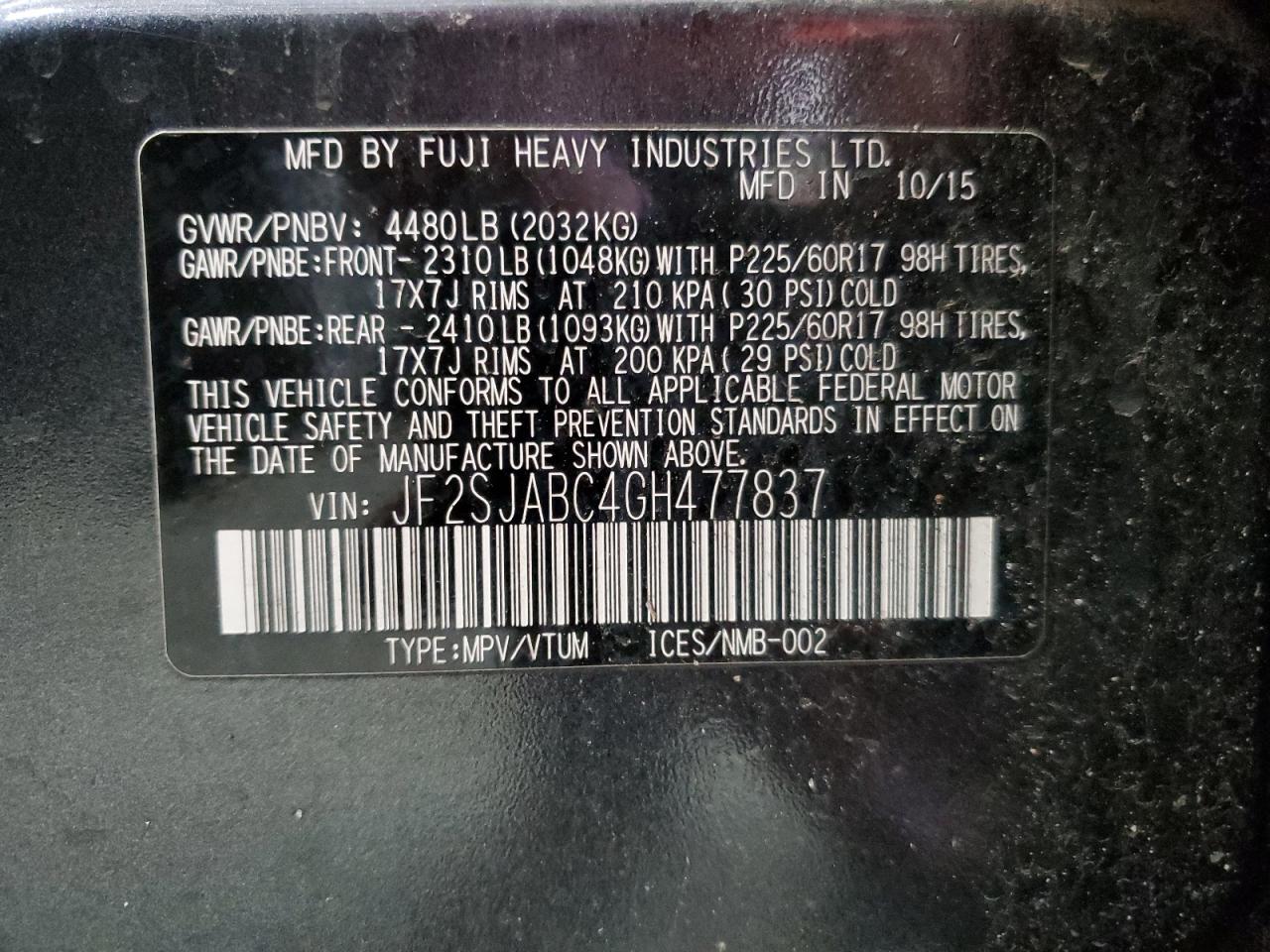 SUBARU FORESTER 2.5I