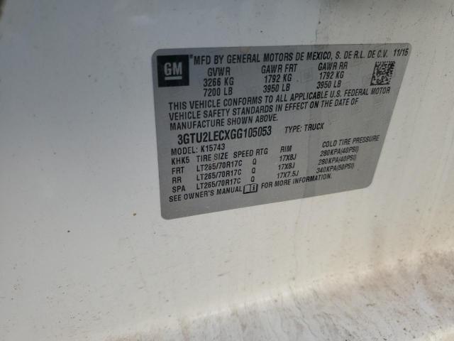 2016 GMC SIERRA K1500 3GTU2LECXGG105053