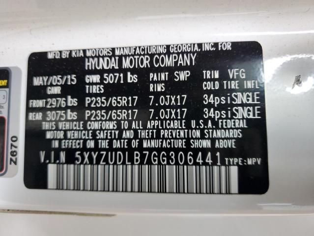 2016 HYUNDAI SANTA FE S 5XYZUDLB7GG306441
