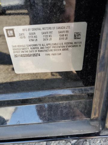 2016 CHEVROLET IMPALA LTZ 2G1145S3XG9126274