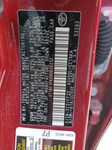 2017 TOYOTA CAMRY LE - 4T1BF1FKXHU620232