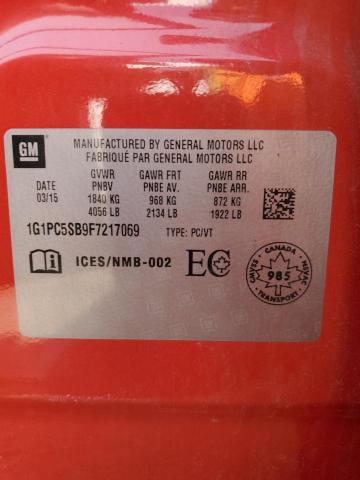 2015 CHEVROLET CRUZE LT 1G1PC5SB9F7217069