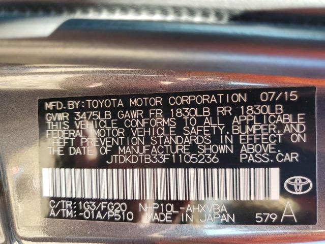 2015 TOYOTA PRIUS C JTDKDTB33F1105236