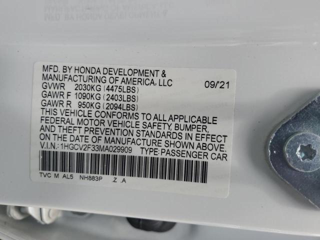 2021 HONDA ACCORD SPO - 1HGCV2F33MA029909