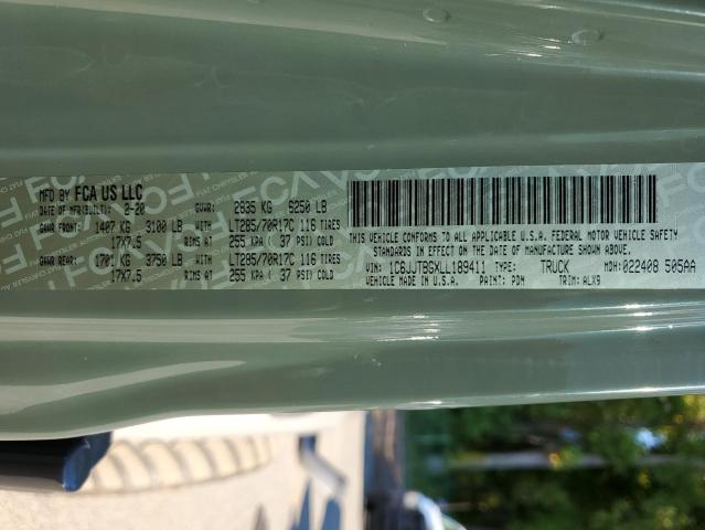 2020 JEEP GLADIATOR RUBICON 1C6JJTBGXLL189411