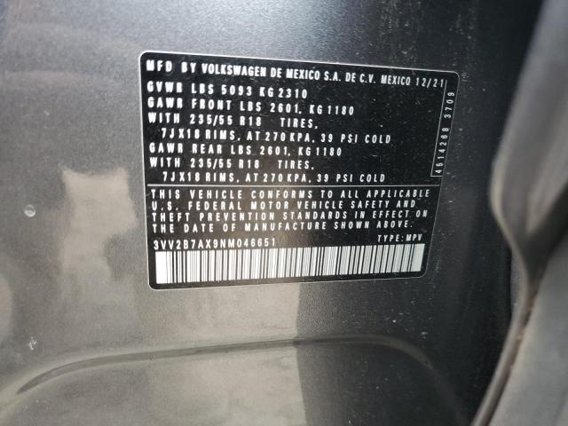 2022 VOLKSWAGEN TIGUAN SE #3316835650