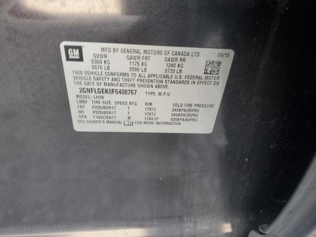 2015 CHEVROLET EQUINOX LT 2GNFLGEK0F6408767